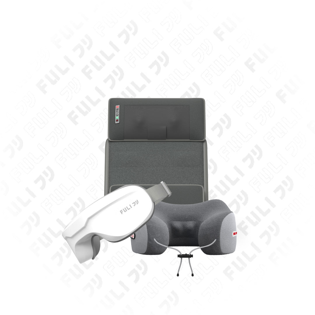 เซตนวดผ่อนคลายครบจุด FULI Ergonomic Smart Massager Mattress + Ergo Massage Neck Pillow + Smart Eye Massager