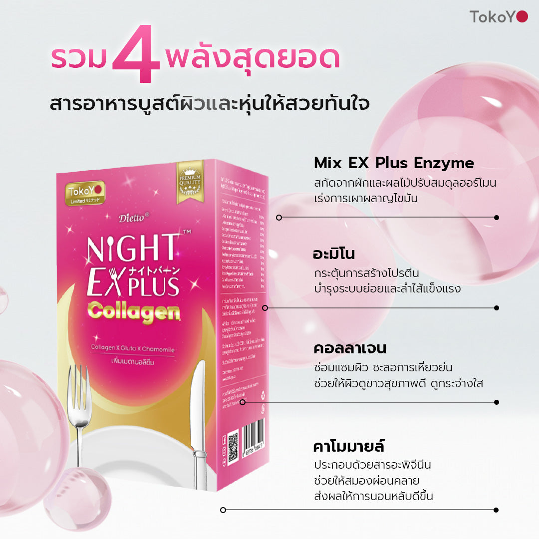 [เซตรวมพลังความสวย] MORI 7mins brightening mask | โมริ มาสก์ 7 นาที สูตรผิวกระจ่างใส - 3 ชิ้น + Tokoyo Night Ex Plus [Amino] 30 แคปซูล + Tokoyo Night Ex Plus [Collagen] 30 แคปซูล