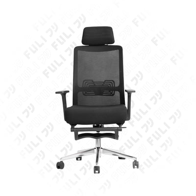 เซตนั่งเพลินนวดคอเย็นสบาย | FULI X9 Memory Foam ErgoMesh Office Chair - Black + Cool Tech Massage Neck Pillow