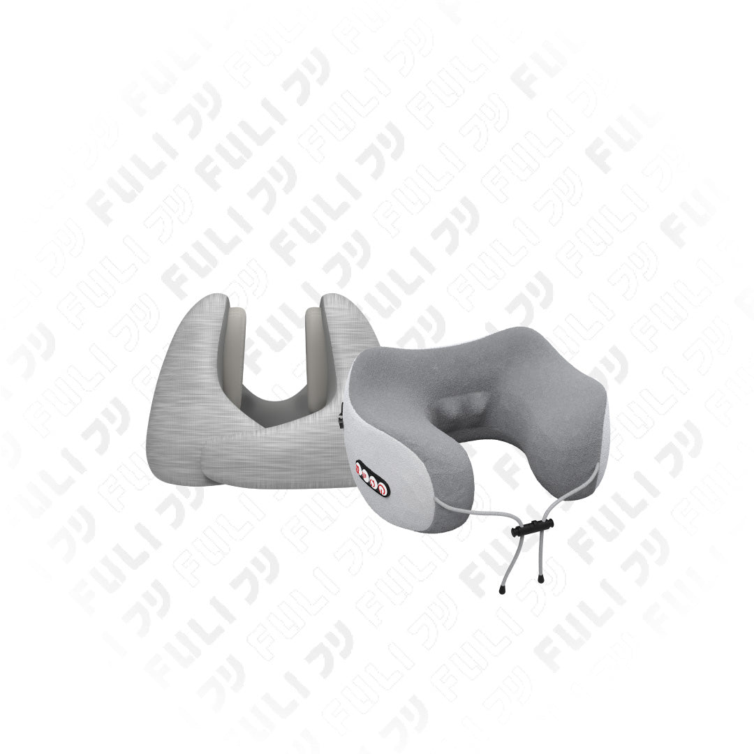 ซื้อ 1 แถม 1 | หมอนนวดคอไฟฟ้า + หมอนรองคอป้องกันเสียงรบกวน | FULI Ergo Massage Neck Pillow + FULI Noise Cancelling Ergo Neck Pillow